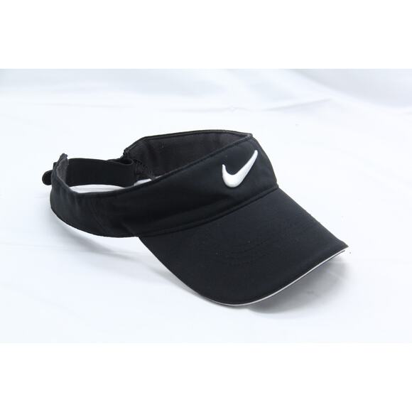 NIKE Visor Hat Womens Tech Black Adjustable Golf Tennis One Size Fits Most Strap - Picture 1 of 6